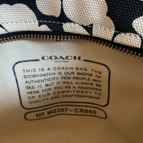 Coach New York Floral Print Women's Bag - Black and White - Picture 8 of 8
